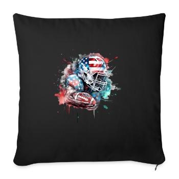 American Football Sport Présent - Housse de coussin décorative 45 x 45 cm - noir - Devant