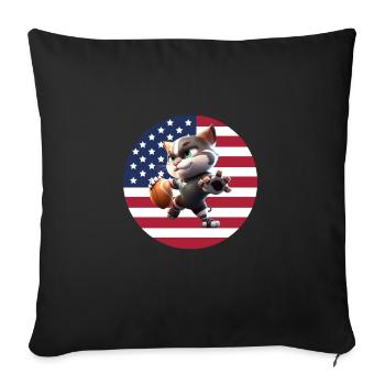 American Football Sport Présent - Housse de coussin décorative 45 x 45 cm - noir - Devant