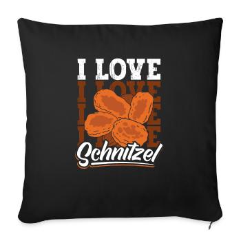 I Love Schnitzel - Sofakissenbezug 45 x 45 cm - Schwarz - Vorne