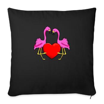 Flamingo Love - Sofakissenbezug 45 x 45 cm - Schwarz - Vorne