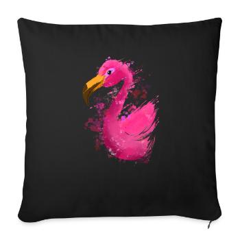 Colorful Flamingo - Sofa pillowcase 17,3'' x 17,3'' (45 x 45 cm) - black - Front
