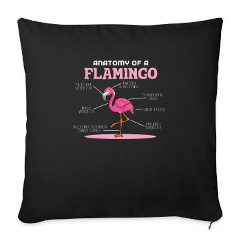 Anaotomy Of A Flamingo - Sofakissenbezug 45 x 45 cm - Schwarz - Vorne