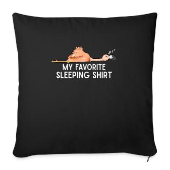 Flamingo Schlafen - Sofakissenbezug 45 x 45 cm - Schwarz - Vorne