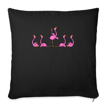 Flamingo Yoga - Sofakissenbezug 45 x 45 cm - Schwarz - Vorne