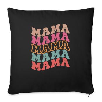 Groovy mama retro vintage nouvelle maman - fête des mères - Housse de coussin décorative 45 x 45 cm - noir - Devant