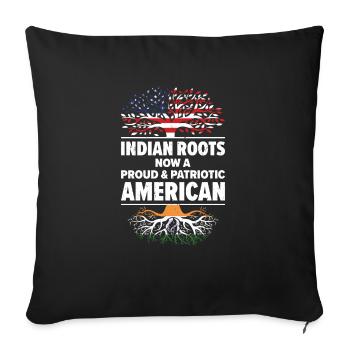 Born Indian India American USA Citizenship - Sofa pillowcase 17,3'' x 17,3'' (45 x 45 cm) - black - Front