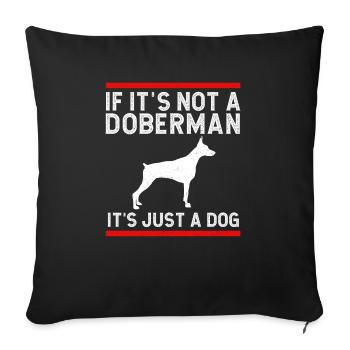 Doberman Pinscher Chien Dobie - Housse de coussin décorative 45 x 45 cm - noir - Devant