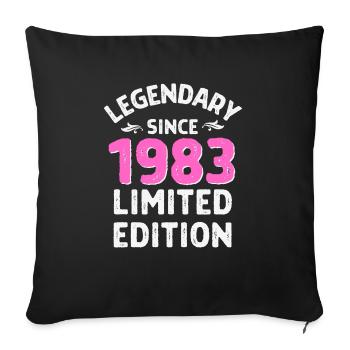 Né en 1983 légende depuis lors - Housse de coussin décorative 45 x 45 cm - noir - Devant