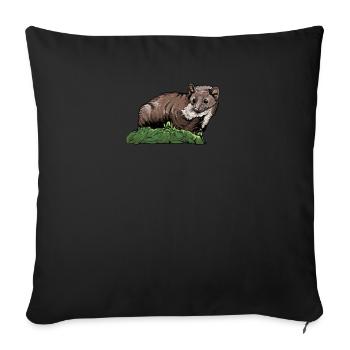 Martre de pierre I maison motif de chasse au gibier de martre pour les chasseurs - Housse de coussin décorative 45 x 45 cm - noir - Devant