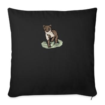 Martre de pierre I maison motif de chasse au gibier de martre pour les chasseurs - Housse de coussin décorative 45 x 45 cm - noir - Devant