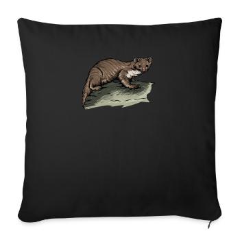 Martre de pierre I maison motif de chasse au gibier de martre pour les chasseurs - Housse de coussin décorative 45 x 45 cm - noir - Devant