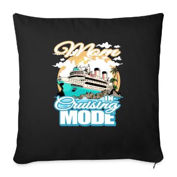 Mom in driving mode - holiday family - Sofa pillowcase 17,3'' x 17,3'' (45 x 45 cm) - black - Front