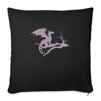 Dragon Design Silhouette Dead Tree - Sofa pillowcase 17,3'' x 17,3'' (45 x 45 cm) - black - Front