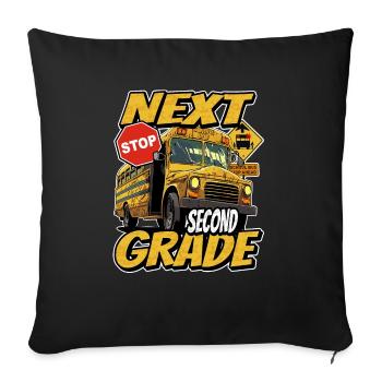 Next stop: Second 2nd grade, back to school - Sofa pillowcase 17,3'' x 17,3'' (45 x 45 cm) - black - Front