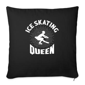 Ice Skating Queen Figure Skater Ice Skating - Sofa pillowcase 17,3'' x 17,3'' (45 x 45 cm) - black - Front