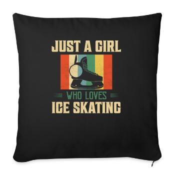 Just A Girl Who Loves Ice Skating Figure Skate - Sofa pillowcase 17,3'' x 17,3'' (45 x 45 cm) - black - Front