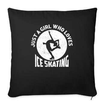 Just A Girl Who Loves Ice Skating Figure Skater - Sofa pillowcase 17,3'' x 17,3'' (45 x 45 cm) - black - Front