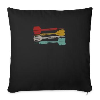 Retro Dartpfeil DNA - Sofa pillowcase 17,3'' x 17,3'' (45 x 45 cm) - black - Front