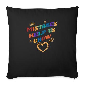 Les erreurs nous aident à développer un état d’ de croissance amusant - Housse de coussin décorative 45 x 45 cm - noir - Devant
