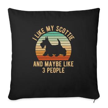Scottish Terrier Scottie Dog - Sofa pillowcase 17,3'' x 17,3'' (45 x 45 cm) - black - Front
