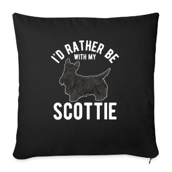 Scottish Terrier Scottie Dog - Sofa pillowcase 17,3'' x 17,3'' (45 x 45 cm) - black - Front