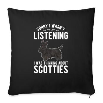 Scottish Terrier Scottie Dog - Sofa pillowcase 17,3'' x 17,3'' (45 x 45 cm) - black - Front
