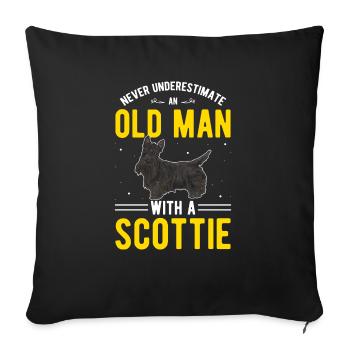 Terrier écossais Scottie Chien - Housse de coussin décorative 45 x 45 cm - noir - Devant