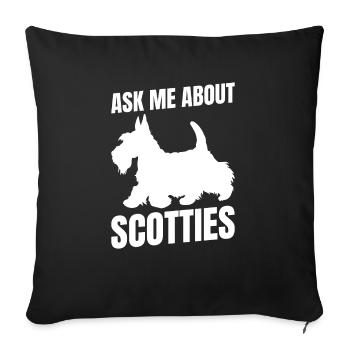 Terrier écossais Scottie Chien - Housse de coussin décorative 45 x 45 cm - noir - Devant