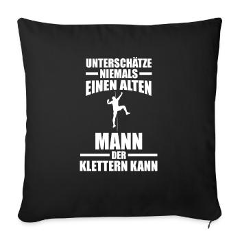 Bergsteigen Bouldern Klettern Kletterer - Sofakissenbezug 45 x 45 cm - Schwarz - Vorne
