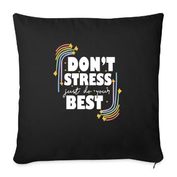 Test Day Don't Stress Just Do Your Best Teacher - Sofa pillowcase 17,3'' x 17,3'' (45 x 45 cm) - black - Front