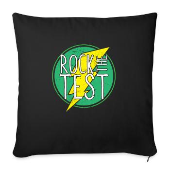 Rock the Test Funny Test Day Student Teacher - Sofa pillowcase 17,3'' x 17,3'' (45 x 45 cm) - black - Front