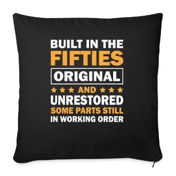 Built In Fifties 50's Birthday - Sofa pillowcase 17,3'' x 17,3'' (45 x 45 cm) - black - Front