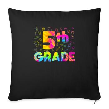 Tie Dye 5th Grade Here I Come Teacher Fifth - Housse de coussin décorative 45 x 45 cm - noir - Devant
