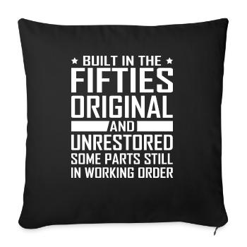 Built In Fifties 50's Birthday - Sofa pillowcase 17,3'' x 17,3'' (45 x 45 cm) - black - Front