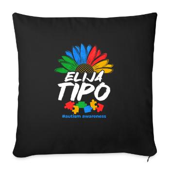 Cadeau autisme autisme - Housse de coussin décorative 45 x 45 cm - noir - Devant