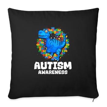 Cadeau autisme autisme - Housse de coussin décorative 45 x 45 cm - noir - Devant