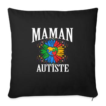 Cadeau autisme autisme - Housse de coussin décorative 45 x 45 cm - noir - Devant