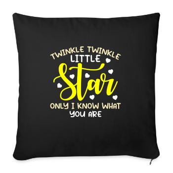 Fête de révélation de genre Baby Shower Little Star - Housse de coussin décorative 45 x 45 cm - noir - Devant