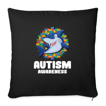 Cadeau autisme autisme - Housse de coussin décorative 45 x 45 cm - noir - Devant