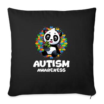 Cadeau autisme autisme - Housse de coussin décorative 45 x 45 cm - noir - Devant