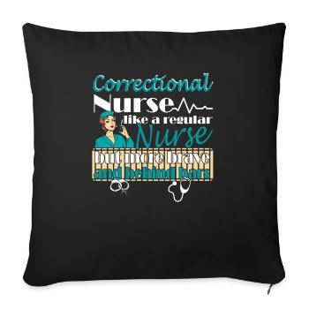 Prisons RN Correctional Nurse - Sofa pillowcase 17,3'' x 17,3'' (45 x 45 cm) - black - Front