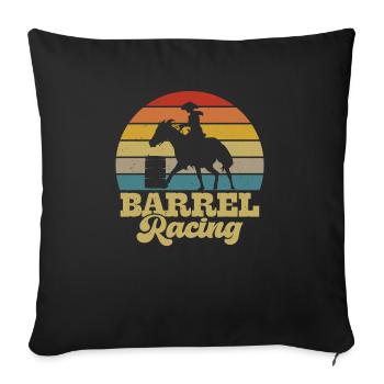 Retro Barrel Racing Vintage Western Barrel Sunset - Sofakissenbezug 45 x 45 cm - Schwarz - Vorne