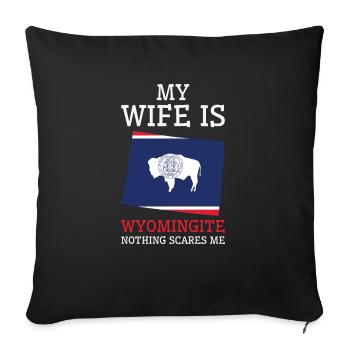 Rien ne me fait peur Wyomingite femme Wyoming - Housse de coussin décorative 45 x 45 cm - noir - Devant