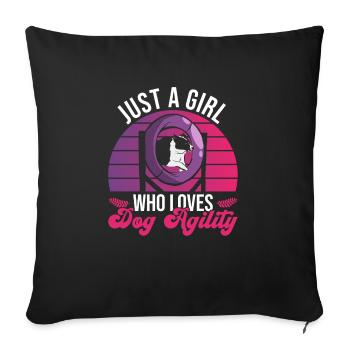 Dog Agility Girl Design Für Hundebesitzer Mädchen - Sofa pillowcase 17,3'' x 17,3'' (45 x 45 cm) - black - Front