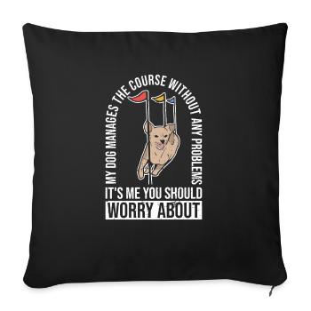 Dog Agilty Trainer Design Für - Sofa pillowcase 17,3'' x 17,3'' (45 x 45 cm) - black - Front
