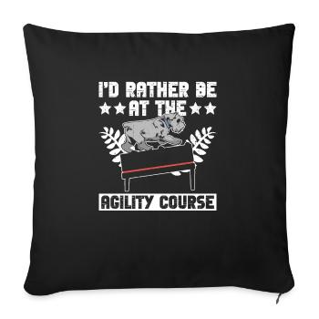 Hunde-agility-kursdesign Für - Housse de coussin décorative 45 x 45 cm - noir - Devant