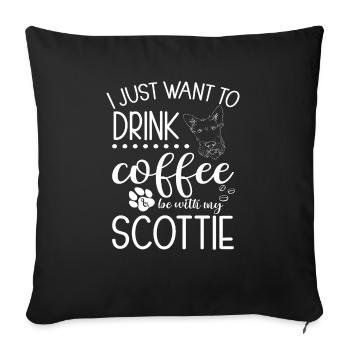 Scottish Terrier Scottie Dog - Sofa pillowcase 17,3'' x 17,3'' (45 x 45 cm) - black - Front