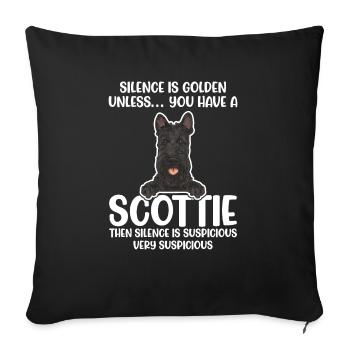 Scottish Terrier Scottie Dog - Sofa pillowcase 17,3'' x 17,3'' (45 x 45 cm) - black - Front