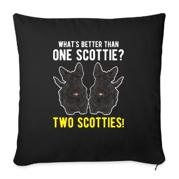 Scottish Terrier Scottie Dog - Sofa pillowcase 17,3'' x 17,3'' (45 x 45 cm) - black - Front