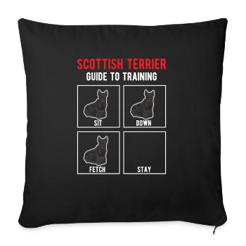 Scottish Terrier Scottie Dog - Sofa pillowcase 17,3'' x 17,3'' (45 x 45 cm) - black - Front